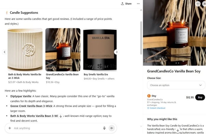 chatgpt product recommendations