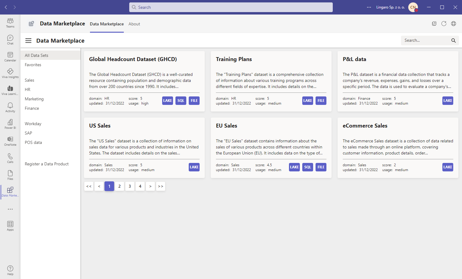 Data Marketplace Screenshot